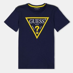 Тениска Guess Logo T Shirt - Navy Yel DEKB тениска,guess,logo,t,shirt,navy,yel,dekb