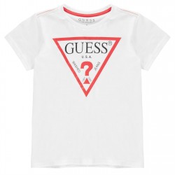 тениска,детски,облекла,guess,logo,t,shirt,wht,a000,g011