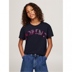 юношеска,тениска,детски,облекла,tommy,hilfiger,short,sleeved,t,shirt,juniors,desert,sky,dw5