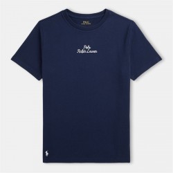 юношеска,тениска,детски,3/4,панталони,polo,ralph,lauren,logo,t,shirt,juniors,cruise,navy