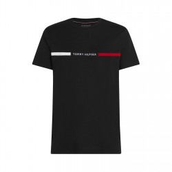 тениска,мъжки,тениски,tommy,hilfiger,logo,panel,t,shirt,black,bds