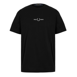 Тениска Fred Perry Embroidered Logo T Shirt - Black 102 тениска,мъжки,тениски,fred,perry,embroidered,logo,t,shirt,black,102