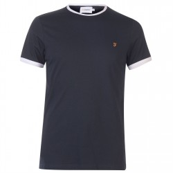 тениска,мъжки,тениски,farah,groves,ringer,t,shirt,navy,412