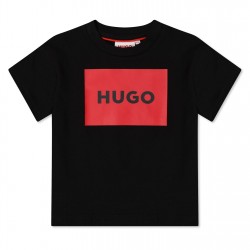 юношеска,тениска,детски,облекла,hugo,logo,square,t,shirt,junior,black,09b