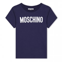 юношеска,тениска,детски,3/4,панталони,moschino,logo,t,shirt,junior,blue,40016