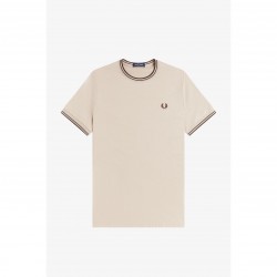 Тениска Fred Perry Twin Tipped T-Shirt - Warm Oat 50A тениска,мъжки,тениски,fred,perry,twin,tipped,t,shirt,warm,oat,50a
