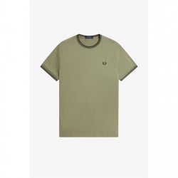 тениска,облекла,на,разпродажба,мъжки,тениски,fred,perry,twin,tipped,t,shirt,olive,mint,y64