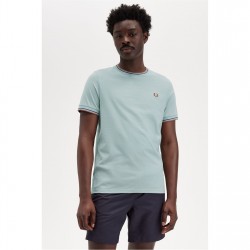 тениска,облекла,на,разпродажба,мъжки,тениски,fred,perry,twin,tipped,t,shirt,silver,blue,y26