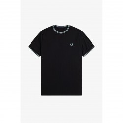 тениска,мъжки,тениски,fred,perry,twin,tipped,t,shirt,black,q46