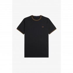 тениска,мъжки,тениски,fred,perry,twin,tipped,t,shirt,black,shade,q27