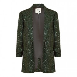 сако,дамски,якета,и,палта,yumi,yumi,green,sequin,blazer,with,pockets,dark,green