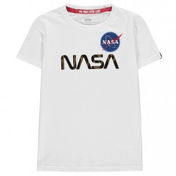 тениска,детски,облекла,alpha,industries,nasa,reflect,t,shirt,white,gold