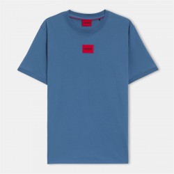 тениска,мъжки,тениски,hugo,mens,hugo,diragolino,contemporary,t,shirt,with,logo,detail,medium,blue