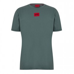 тениска,мъжки,тениски,hugo,mens,regular,fit,diragolino,t,shirt,dark,green,307