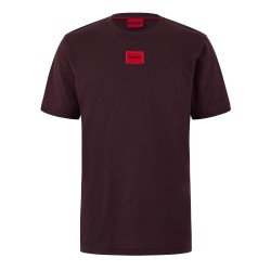 тениска,мъжки,тениски,hugo,mens,hugo,diragolino,contemporary,t,shirt,with,logo,detail,open,brown