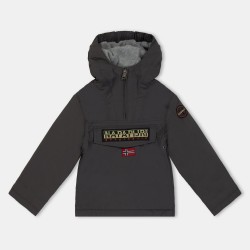 Napapijri Kids Napa Rainforest Waterproof Half-Zip Rain Anorak - Dark Grey H98 napapijri,kids,napa,rainforest,waterproof,half,zip,rain,anorak,dark,grey,h98