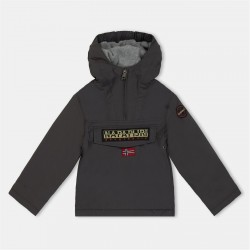 детски,3/4,панталони,napapijri,kids',napa,rainforest,waterproof,half,zip,rain,anorak,dark,grey,h98