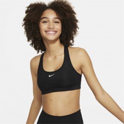 Nike Nike Swoosh Bra Jn52 - Black бельо,за,училище,детски,3/4,панталони,спортни,сутиени,спортни,сутиени,nike,nike,swoosh,bra,jn52,black
