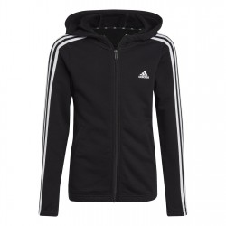 Детско горнище Adidas Essentials Girls 3-Stripes Zip Track Top Hoodie - Black/White детско,горнище,дрехи,за,училище,разпродажба,adidas,детски,горнища,с,качулка,детски,3/4,панталони,adidas,essentials,girls,3,stripes,zip,track,top,hoodie,bla