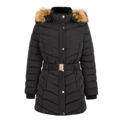 Дамско яке Firetrap Womens Long Sleeve Mid-Length Puffer Jacket - Black дамско,яке,firetrap,womens,long,sleeve,mid,length,puffer,jacket,black