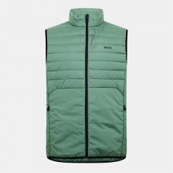 елек,облекла,на,разпродажба,мъжки,якета,boss,men's,urbanex,horizontal,quilted,gilet,open,green
