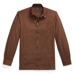 Риза с дълъг ръкав Polo Ralph Lauren Mens Garment Dye Cotton Long Sleeve Full Zip Overshirt - Chocolate риза,с,дълъг,ръкав,мъжки,якета,polo,ralph,lauren,men,s,garment,dye,cotton,long,sleeve,full,zip,overshirt,chocolate