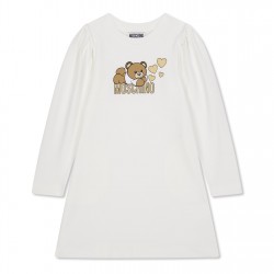 юношеска,рокля,детски,3/4,панталони,moschino,teddy,bear,logo,print,jersey,dress,junior,cloud10063
