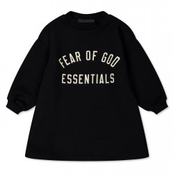 детска,тениска,детски,3/4,панталони,fear,of,god,essentials,unisex,kids,long,sleeve,logo,relaxed,fit,t,shirt,dress,black