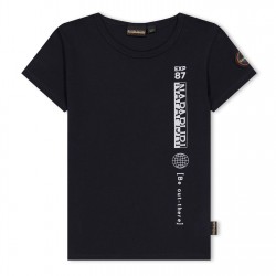 Детска тениска Napapijri Unisex Kids' Hudson Regular Fit T-Shirt - Black 041 детска,тениска,детски,3/4,панталони,napapijri,unisex,kids',hudson,regular,fit,t,shirt,black,041