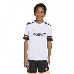 Юношеска риза с къс ръкав adidas F50 Short Sleeve Training Shirt Juniors - White/Black юношеска,риза,с,къс,ръкав,детски,тениски,футбол,футболни,горнища,adidas,f50,short,sleeve,training,shirt,juniors,white,black
