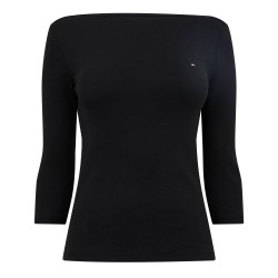 Дамска тениска Tommy Hilfiger Womens Cody Slim Boat Neck Long-Sleeve T-Shirt - Black дамска,тениска,дамски,топове,tommy,hilfiger,women,s,cody,slim,boat,neck,long,sleeve,t,shirt,black