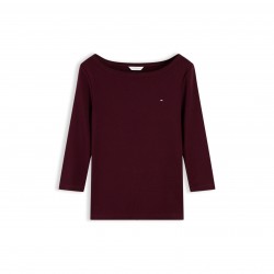 дамска,тениска,дамски,топове,tommy,hilfiger,women,s,cody,slim,boat,neck,long,sleeve,t,shirt,deep,burgundy