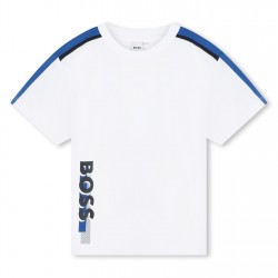 юношеска,тениска,детски,облекла,boss,side,logo,t,shirt,juniors,white,10p