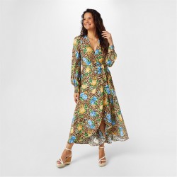 Рокля Biba Printed Wrap Dress - Leopard Floral рокля,дамски,поли,и,рокли,biba,printed,wrap,dress,leopard,floral