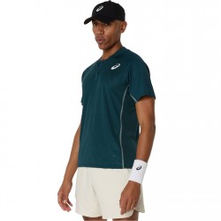 asics,match,polo,t,shirt,mens,saxon,green