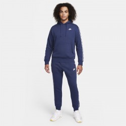 Мъжки анцуг Nike Club Fleece Mens Graphic Hooded Tracksuit - Navy/White мъжки,анцуг,разпродажба,nike,мъжки,екипи,nike,club,fleece,mens,graphic,hooded,tracksuit,navy,white