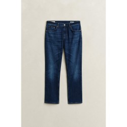 Дънки Gant Mens Straight Leg Jeans - Mid Blue 971 дънки,мъжки,дънки,gant,men,s,straight,leg,jeans,mid,blue,971