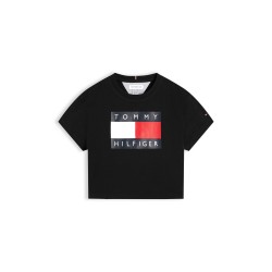 къса,блуза,tommy,hilfiger,kids,crop,top,black,bds