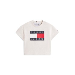 Къса блуза Tommy Hilfiger Kids Heritage Cropped Crop Top - Grey P01 къса,блуза,tommy,hilfiger,kids,heritage,cropped,crop,top,grey,p01