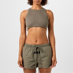 Къса блуза FEAR OF GOD ESSENTIALS Logo Patch Ribbed Crop Top - Heather Grey къса,блуза,дамски,топове,fear,of,god,essentials,logo,patch,ribbed,crop,top,heather,grey
