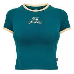 къса,блуза,дамски,топове,new,balance,women's,crop,top,green