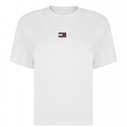 тениска,дамски,топове,tommy,jeans,logo,t,shirt,white,ybr