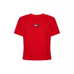 тениска,дамски,тениски,tommy,jeans,centre,badge,t,shirt,deep,crimsn,xnl