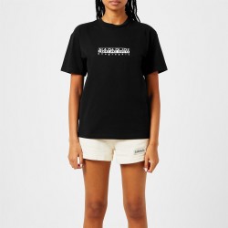 Тениска Napapijri Sebel Print T Shirt - Black 041 тениска,дамски,топове,napapijri,sebel,print,t,shirt,black,041