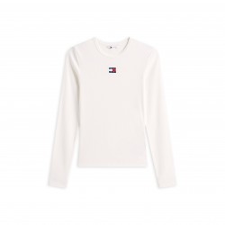 Тениска Tommy Jeans TJ Bdg LS T-Shirt Ld64 - Ecru тениска,дамски,топове,tommy,jeans,tj,bdg,ls,t,shirt,ld64,ecru