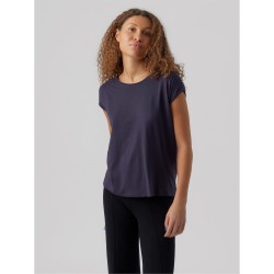 Дамска тениска Vero Moda Ava Plain Short Sleeve T-Shirt Womens - Night Sky дамска,тениска,vero,moda,ava,plain,short,sleeve,t,shirt,womens,night,sky