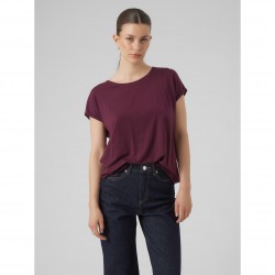 Дамска тениска Vero Moda Ava Plain Short Sleeve T-Shirt Womens - Winetasting дамска,тениска,vero,moda,ava,plain,short,sleeve,t,shirt,womens,winetasting
