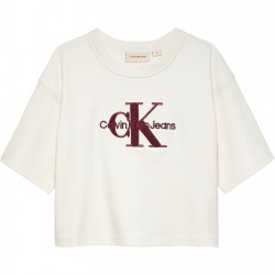 юношеска,тениска,детски,облекла,calvin,klein,jeans,cropped,logo,t,shirt,juniors,ivory,ybi