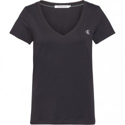 тениска,дамски,топове,calvin,klein,jeans,embroidery,stretch,v,neck,t,shirt,bk,black,bae