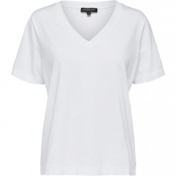 тениска,дамски,топове,selected,femme,standard,v,neck,t,shirt,white